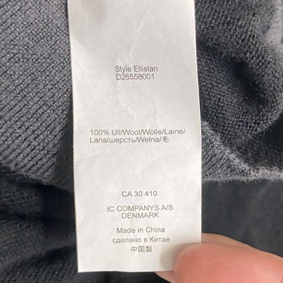 Matinique Black Blue Grey Colour Block Wool Long Sleeve V Neck Sweater M - Picture 4 of 10